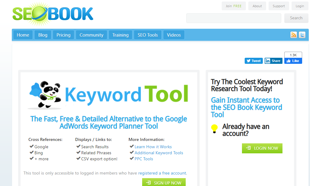 SEO book, an SEO analysis tool