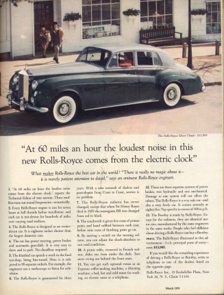 direct response copywriting example of rolls royce print ad